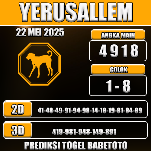 Prediksi Togel Yerusallem 22 Mei 2025
