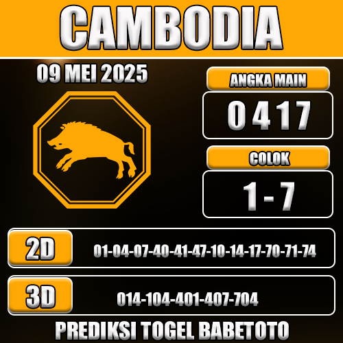 Prediksi Togel Cambodia 09 Mei 2025