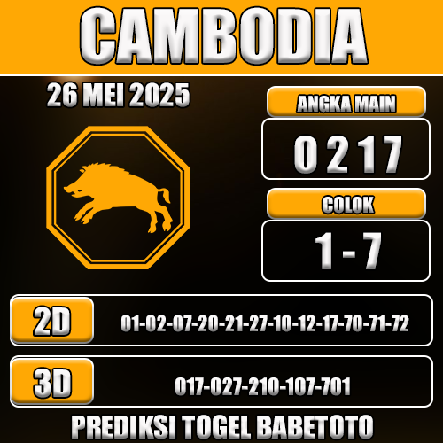 Prediksi Togel Cambodia 26 Mei 2025