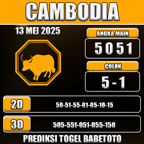 Prediksi Togel Cambodia 13 Mei 2025