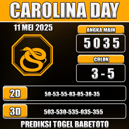 Prediksi Togel Carolina Day 11 Mei 2025