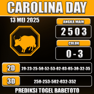 Prediksi Togel Carolina Day 13 Mei 2025