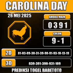 Prediksi Togel Carolina Day 26 Mei 2025