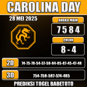 Prediksi Togel Carolina Day 28 Mei 2025