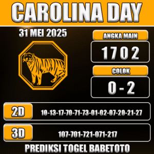 Prediksi Togel Carolina Day 31 Mei 2025