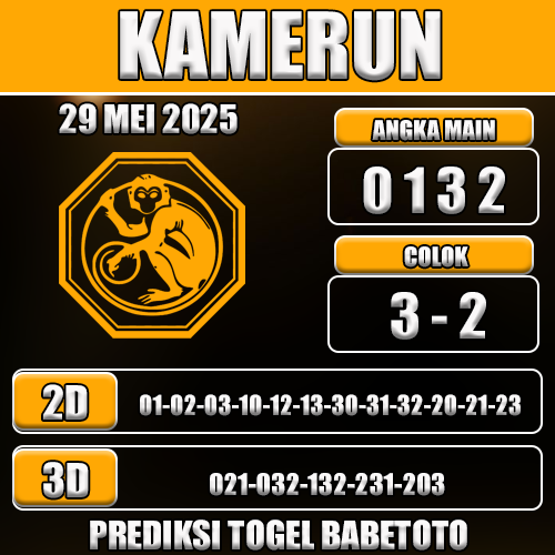 Prediksi Togel Kamerun 29 Mei 2025