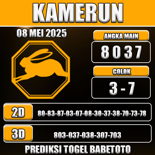 Prediksi Togel Kamerun 08 Mei 2025