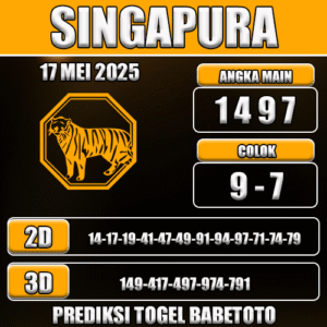 Prediksi Togel Singapura 17 Mei 2025