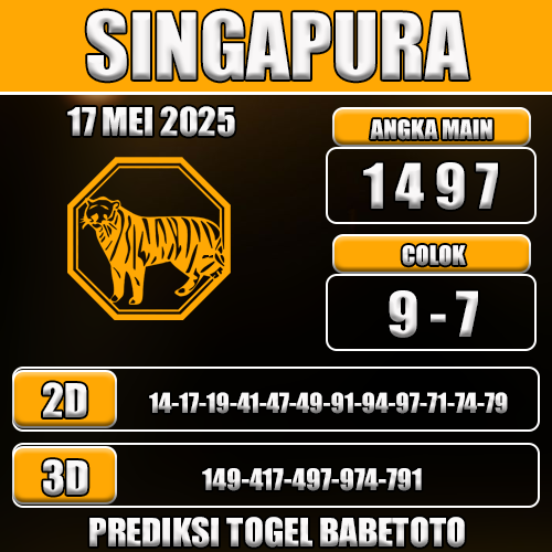 Prediksi Togel Singapura 17 Mei 2025