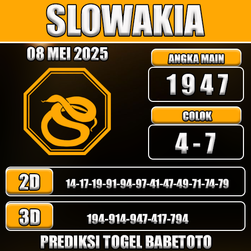 Prediksi Togel Slowakia 08 Mei 2025