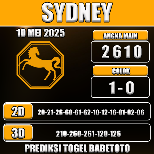 Prediksi Togel Sydney 10 Mei 2025