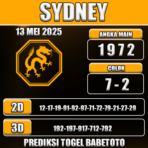 Prediksi Togel Sydney 13 Mei 2025