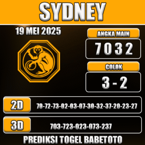 Prediksi Togel Sydney 19 Mei 2025