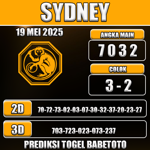 Prediksi Togel Sydney 19 Mei 2025