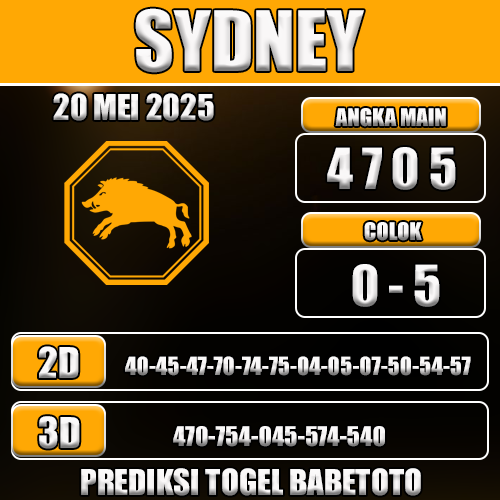 Prediksi Togel Sydney 20 Mei 2025