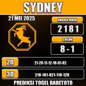 Prediksi Togel Sydney 21 Mei 2025