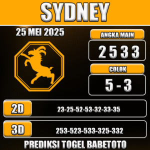 Prediksi Togel Sydney 25 Mei 2025