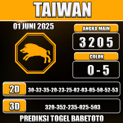 Prediksi Togel Taiwan 01 Juni 2025