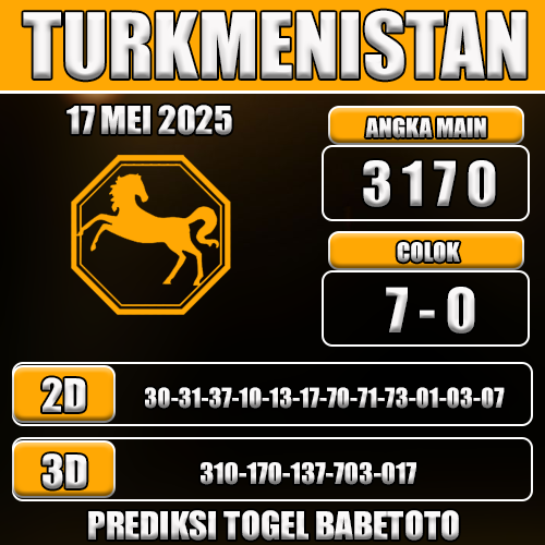 Prediksi Togel Turkmenistan 17 Mei 2025