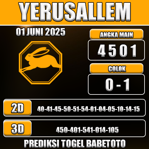 Prediksi Togel Yerusallem 01 Juni 2025