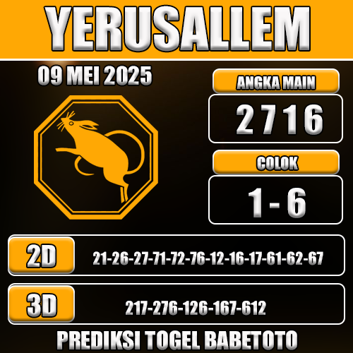 Prediksi Togel Yerusallem 09 Mei 2025