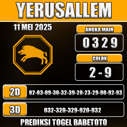 Prediksi Togel Yerusallem 11 Mei 2025