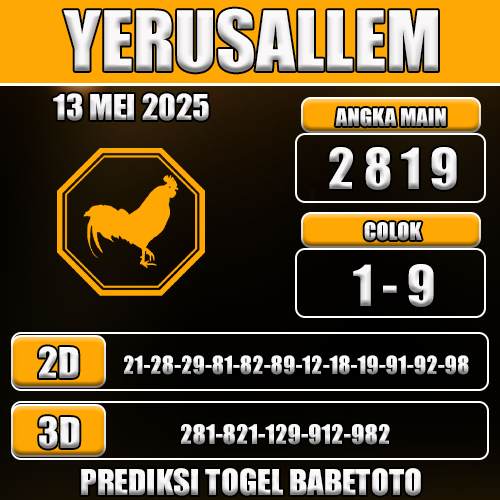Prediksi Togel Yerusallem 13 Mei 2025