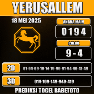Prediksi Togel Yerusallem 18 Mei 2025