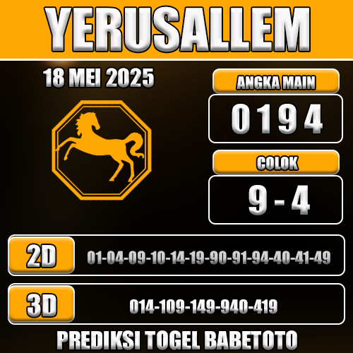 Prediksi Togel Yerusallem 18 Mei 2025