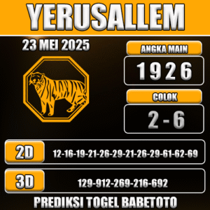 Prediksi Togel Yerusallem 23 Mei 2025