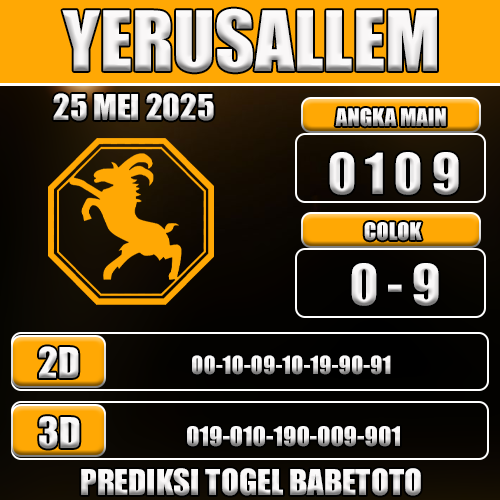 Prediksi Togel Yerusallem 25 Mei 2025