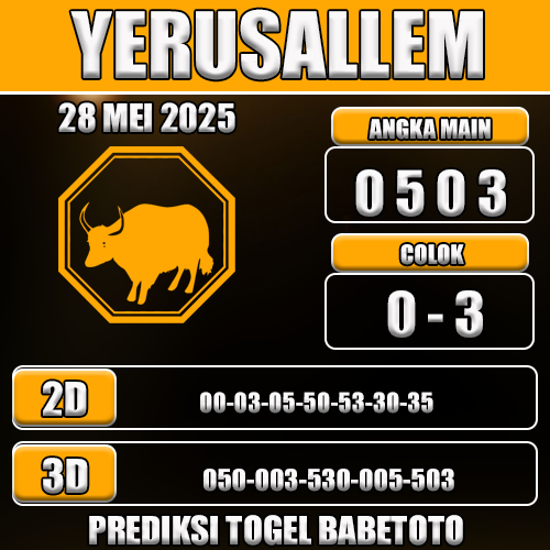 Prediksi Togel Yerusallem 28 Mei 2025
