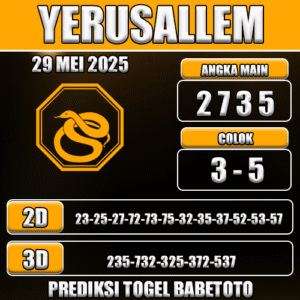 Prediksi Togel Yerusallem 29 Mei 2025