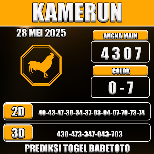 Prediksi Togel Kamerun 28 Mei 2025