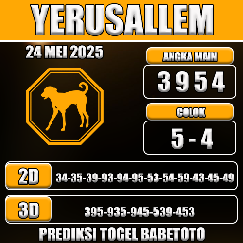 Prediksi Togel Yerusallem 24 Mei 2025