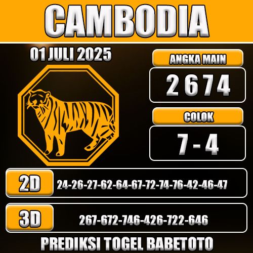 PREDIKSI TOGEL CAMBODIA 01 JULI 2025