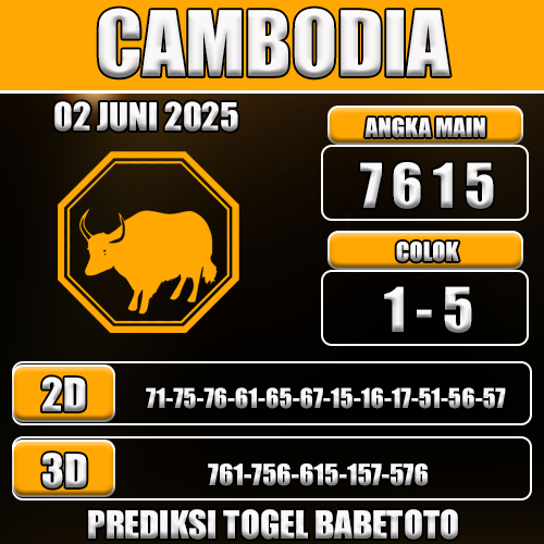Prediksi Togel Cambodia 02 Juni 2025