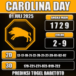 PREDIKSI TOGEL CAROLINA DAY 01 JULI 2025