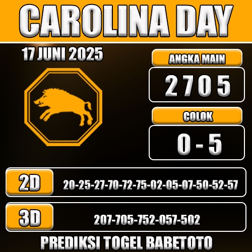 Prediksi Togel Carolina Day 17 Juni 2025
