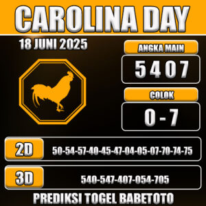 Prediksi Togel Carolina Day 18 Juni 2025