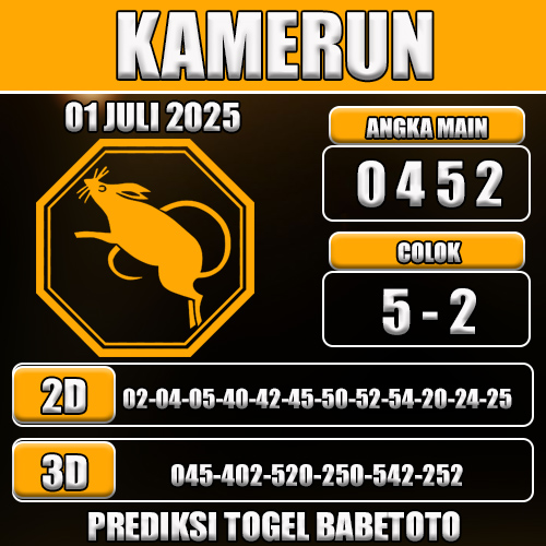 PREDIKSI TOGEL KAMERUN 01 JULI 2025