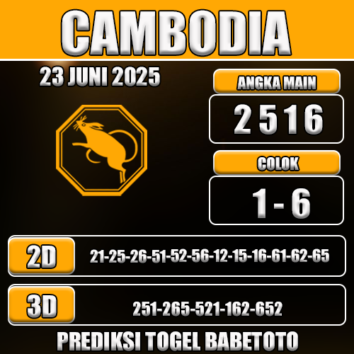 Prediksi Togel Cambodia 23 Juni 2025