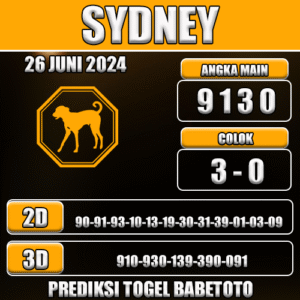 Prediksi Togel Sydney 26 Juni 2025 - Angka Jitu Babetoto
