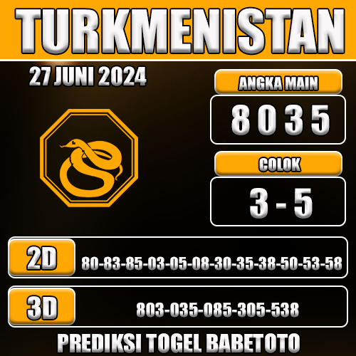 Prediksi Togel Turkmenistan 27 Juni 2025