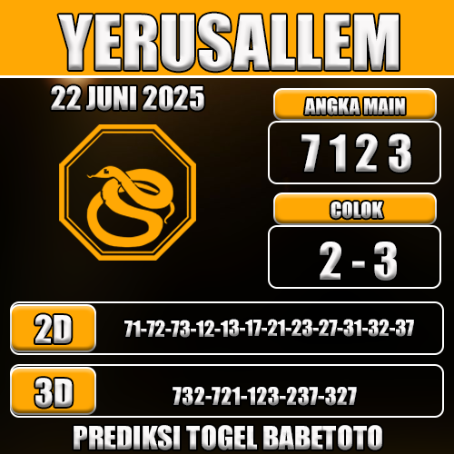 Prediksi Togel Yerusallem 22 Juni 2025