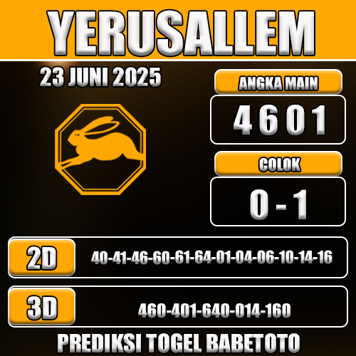 Prediksi Togel Yerusallem 23 Juni 2025
