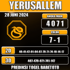Prediksi Togel Yerusallem 28 Juni 2025 - Angka Jitu Babetoto
