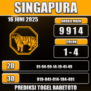 Prediksi Togel Singapura 16 Juni 2025