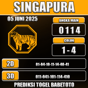 Prediksi Togel Singapura 05 Juni 2025