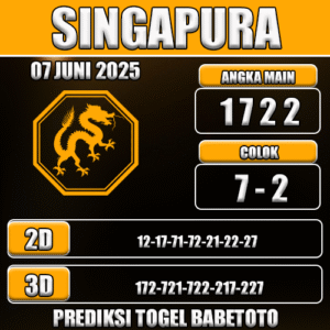 Prediksi Togel Singapura 07 Juni 2025